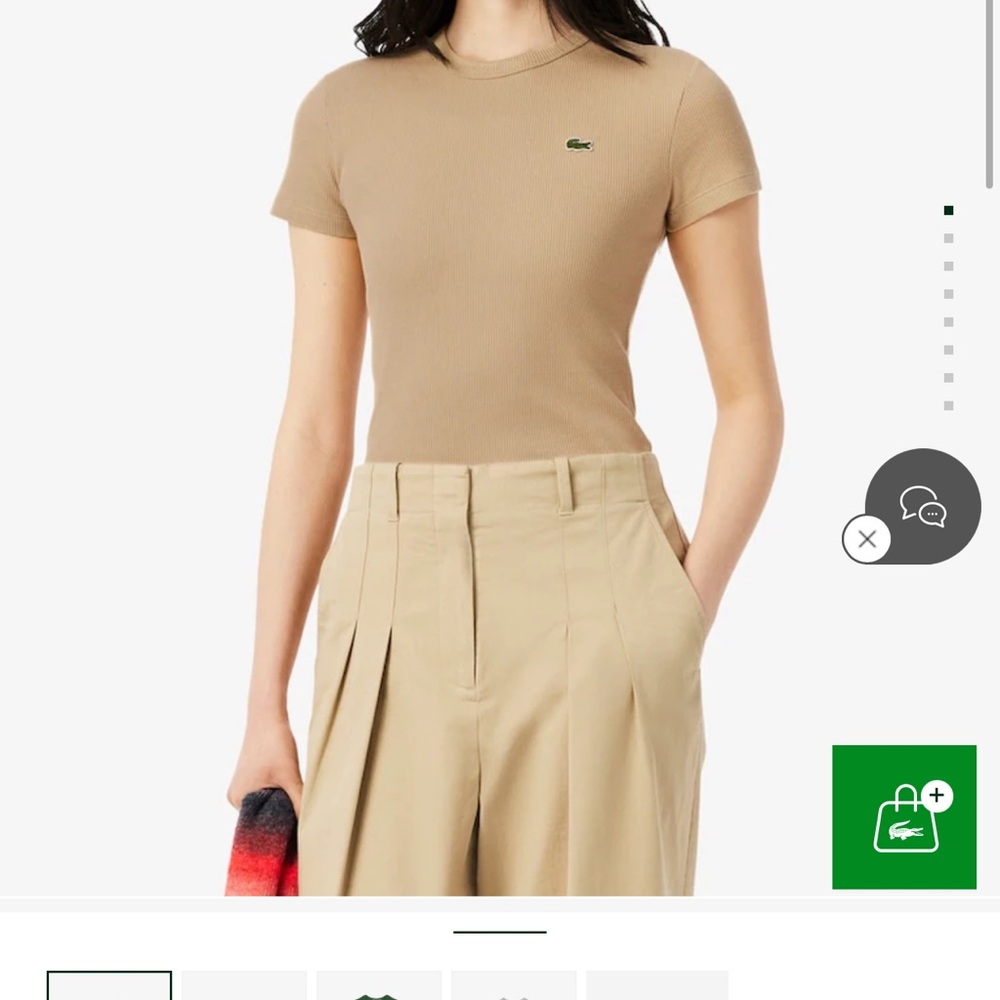Lacoste Women's Beige Short Sleeve Tee - new in original packaging
